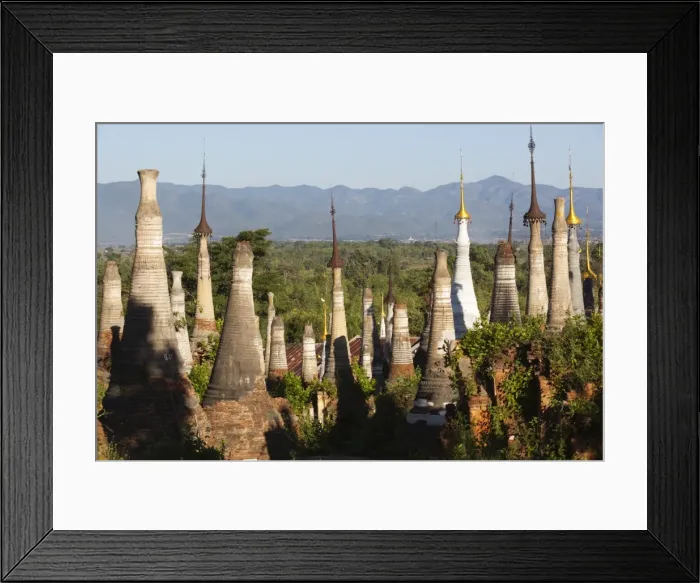Framed Print : Shwe Inn Thein Pagoda, Inle Lake, Shan State, Myanmar (Burma), Asia Framed Print : Shwe Inn Thein Pagoda, Inle Lake, Shan State, Myanmar (Burma), Asia