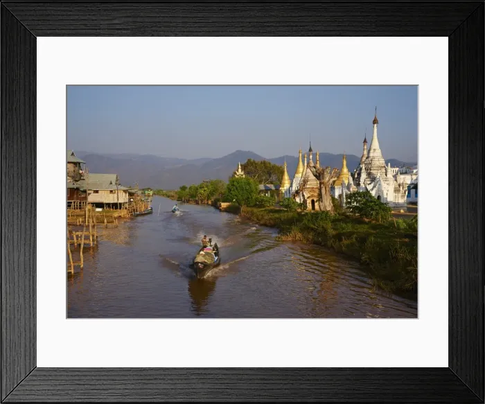 Framed Print : Monastery and Ywama village, Inle Lake, Shan State, Myanmar (Burma), Asia Framed Print : Monastery and Ywama village, Inle Lake, Shan State, Myanmar (Burma), Asia