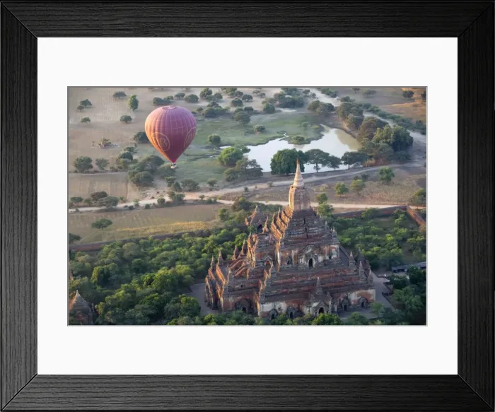 Framed Print : Dawn over ancient temples from hot air balloon, Bagan (Pagan), Central Myanmar, Myanmar (Burma), Asia Framed Print : Dawn over ancient temples from hot air balloon, Bagan (Pagan), Central Myanmar, Myanmar (Burma), Asia
