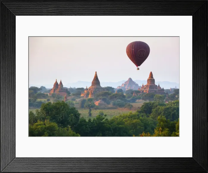 Framed Print : Dawn over ancient temples from hot air balloon, Bagan (Pagan), Central Myanmar, Myanmar (Burma), Asia Framed Print : Dawn over ancient temples from hot air balloon, Bagan (Pagan), Central Myanmar, Myanmar (Burma), Asia