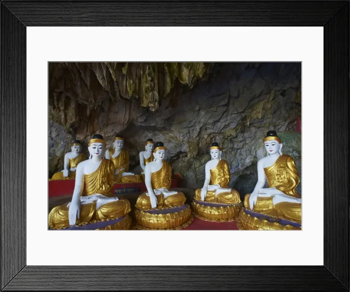 Framed Print : Statues of the Buddha, Saddar Cave, near Hpa-An, Karen State, Myanmar (Burma), Asia Framed Print : Statues of the Buddha, Saddar Cave, near Hpa-An, Karen State, Myanmar (Burma), Asia