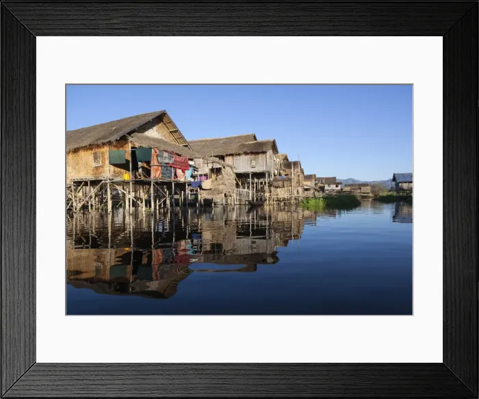 Framed Print : Stilt houses in local village, Inle Lake, Shan State, Myanmar (Burma), Asia Framed Print : Stilt houses in local village, Inle Lake, Shan State, Myanmar (Burma), Asia