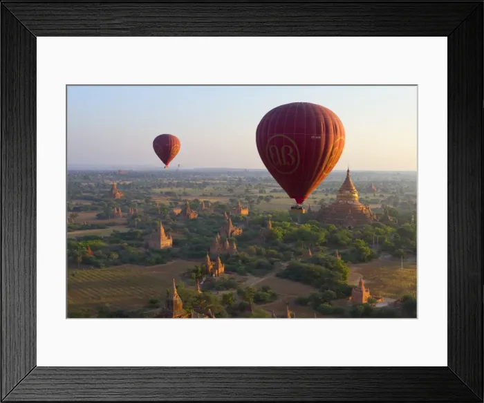 Framed Print : Dawn over ancient temples from hot air balloon, Bagan (Pagan), Central Myanmar, Myanmar (Burma), Asia Framed Print : Dawn over ancient temples from hot air balloon, Bagan (Pagan), Central Myanmar, Myanmar (Burma), Asia