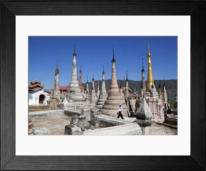 Framed Print : Shan stupas, Tharkong Pagoda, Inle Lake, Shan State, Myanmar (Burma), Asia Framed Print : Shan stupas, Tharkong Pagoda, Inle Lake, Shan State, Myanmar (Burma), Asia