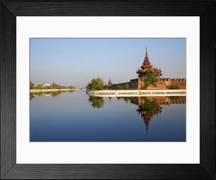 Framed Print : Moat and palace, Mandalay Palace, Mandalay, Myanmar (Burma), Asia