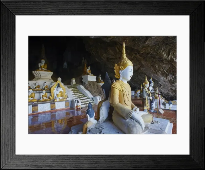 Framed Print : Buddha statues in Buddhist cave near Hpa-An, Karen State, Myanmar (Burma), Asia Framed Print : Buddha statues in Buddhist cave near Hpa-An, Karen State, Myanmar (Burma), Asia