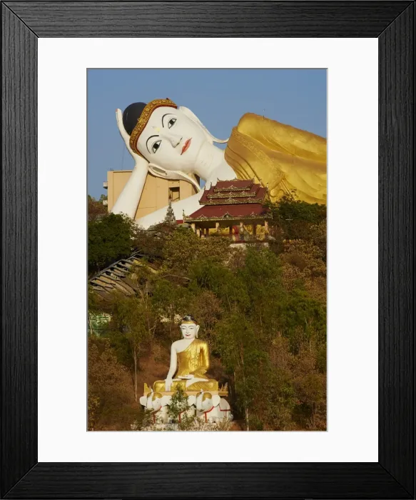 Framed Print : Reclining Buddha, Bodhi Tataung, Monywa, Sagaing Division, Myanmar (Burma), Asia