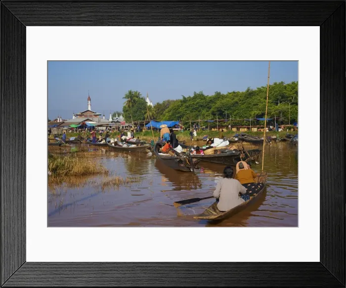 Framed Print : Floating market, Ywama village, Inle Lake, Shan State, Myanmar (Burma), Asia Framed Print : Floating market, Ywama village, Inle Lake, Shan State, Myanmar (Burma), Asia