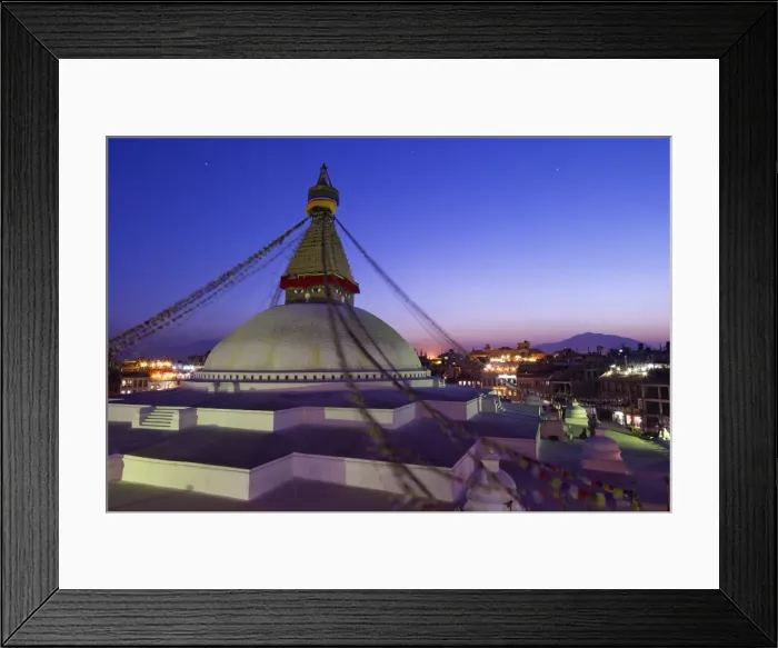 Framed Print : Boudhanath Stupa at sunset, UNESCO World Heritage Site, Kathmandu, Nepal, Asia Framed Print : Boudhanath Stupa at sunset, UNESCO World Heritage Site, Kathmandu, Nepal, Asia
