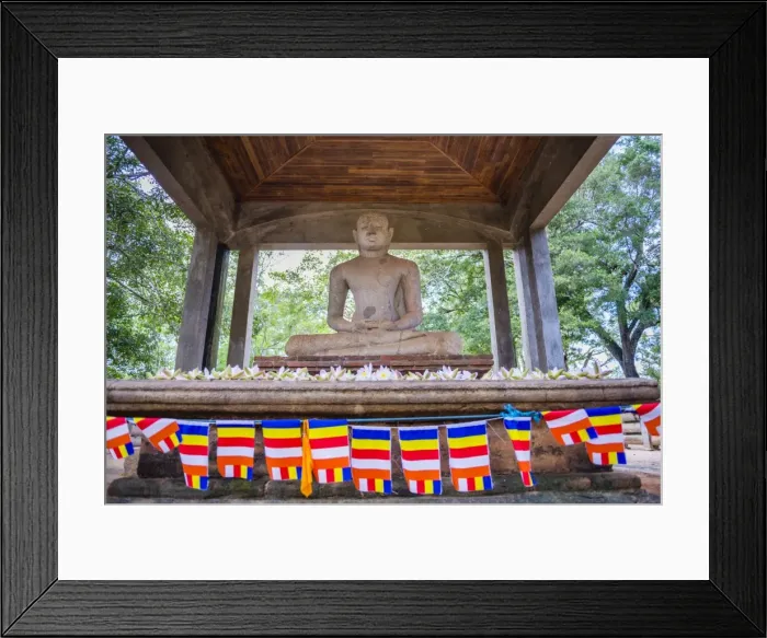 Framed Print : Samadhi Buddha statue and Buddhist flags, Anuradhapura, UNESCO World Heritage Site, Cultural Triangle, Sri Lanka, Asia Framed Print : Samadhi Buddha statue and Buddhist flags, Anuradhapura, UNESCO World Heritage Site, Cultural Triangle, Sri Lanka, Asia