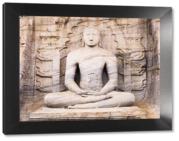 Seated Buddha in meditation, Gal Vihara Rock Temple, Polonnaruwa, UNESCO World Heritage Site, Sri Lanka, Asia