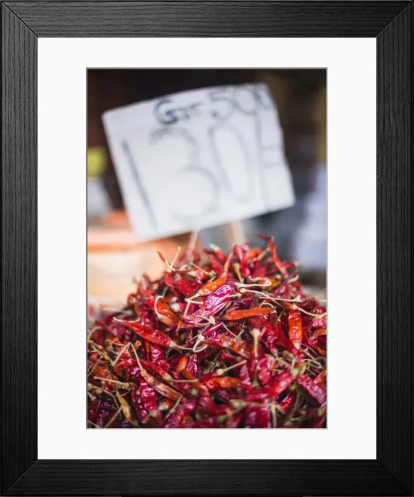 Framed Print : Spicy red chillies, Kandy, Central Province in the Sri Lanka Highlands, Sri Lanka, Asia Framed Print : Spicy red chillies, Kandy, Central Province in the Sri Lanka Highlands, Sri Lanka, Asia