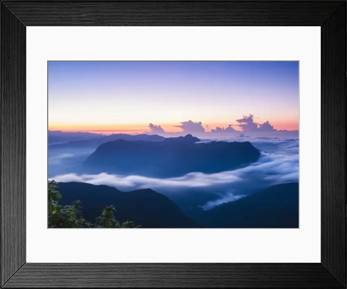 Framed Print : View of mountains from the 2443m summit of Adams Peak (Sri Pada) at sunrise, Central Highlands, Sri Lanka, Asia Framed Print : View of mountains from the 2443m summit of Adams Peak (Sri Pada) at sunrise, Central Highlands, Sri Lanka, Asia