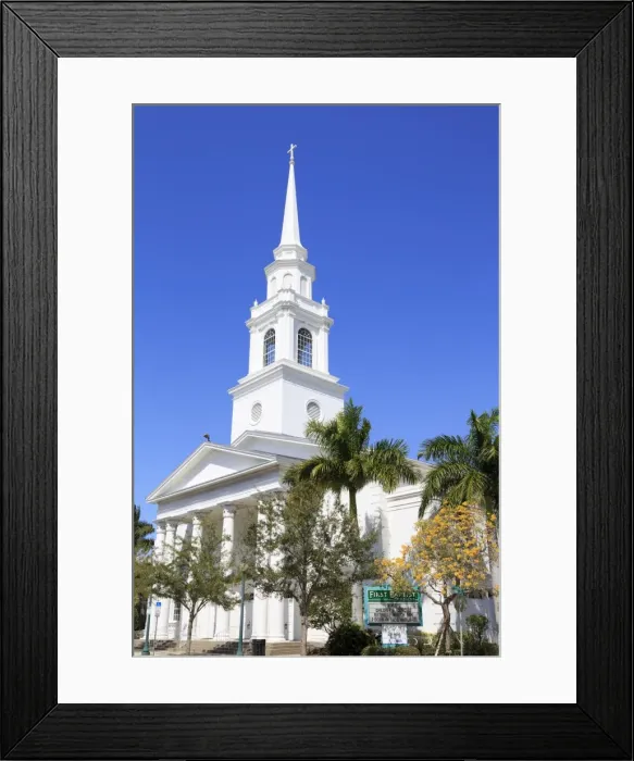 Framed Print : First Baptist Church, Main Street, Sarasota, Florida, United States of America, North America Framed Print : First Baptist Church, Main Street, Sarasota, Florida, United States of America, North America