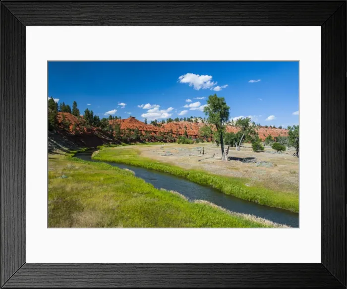 Framed Print : Red canyon in the background of a little creek, Devils Tower National Monument, Wyoming, United States of America, North America Framed Print : Red canyon in the background of a little creek, Devils Tower National Monument, Wyoming, United States of America, North America