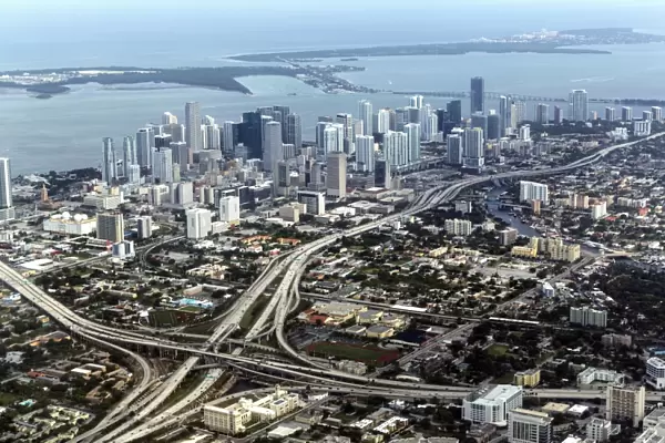 Aerial view of Miami, Florida, United States of America, North America
