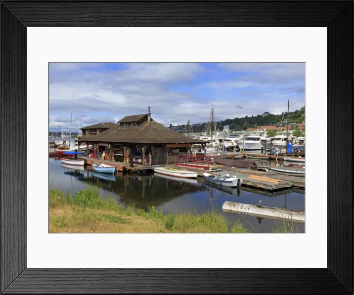 Framed Print : Center for Wooden Boats, Lake Union Park, Seattle, Washington State, United States of America, North America Framed Print : Center for Wooden Boats, Lake Union Park, Seattle, Washington State, United States of America, North America