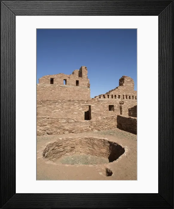Framed Print : An excavated kiva in the foreground, Mission of San Gregorio de Abo, founded in the late 1620s, Salinas Pueblo Missions National Monument, New Mexico, United States of America, North America Framed Print : An excavated kiva in the foreground, Mission of San Gregorio de Abo, founded in the late 1620s, Salinas Pueblo Missions National Monument, New Mexico, United States of America, North America