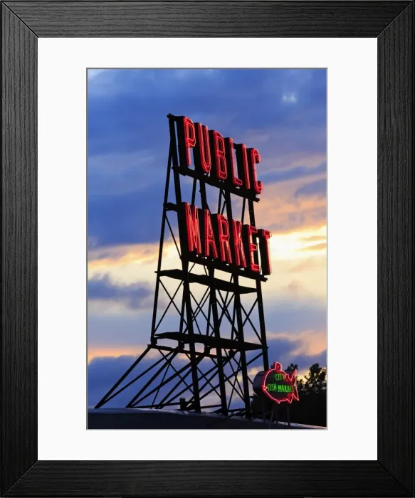 Framed Print : Pike Place Market, Seattle, Washington State, United States of America, North America Framed Print : Pike Place Market, Seattle, Washington State, United States of America, North America
