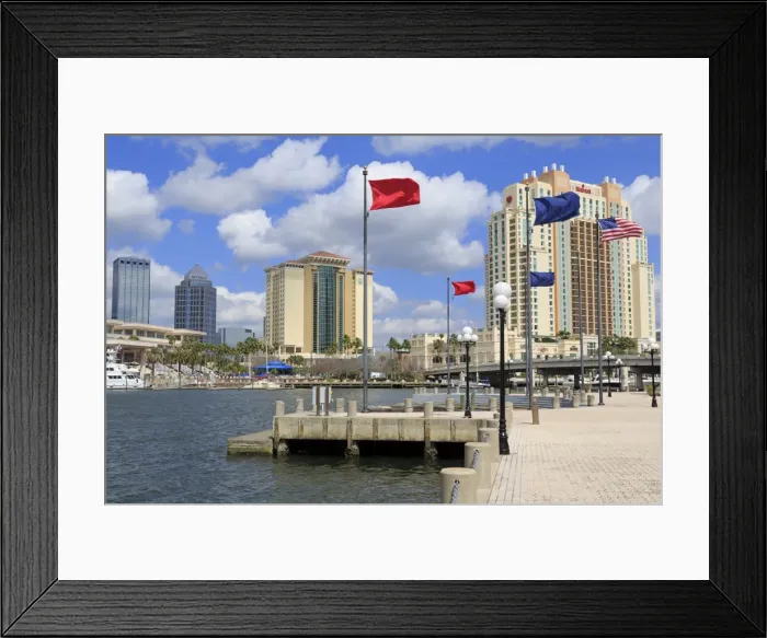 Framed Print : Channelside hotels, Tampa, Florida, United States of America, North America Framed Print : Channelside hotels, Tampa, Florida, United States of America, North America