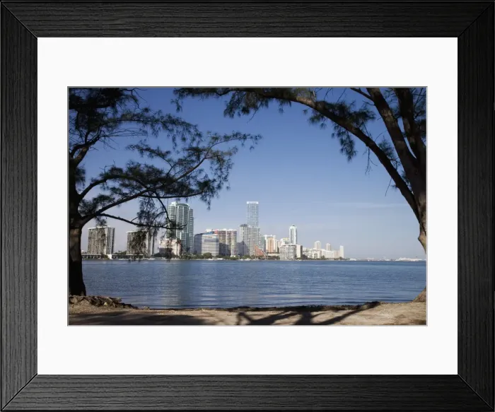Framed Print : Miami skyline viewed from Rickenbacker causeway, Key Biscayne, Miami, Florida, United States of America, North America Framed Print : Miami skyline viewed from Rickenbacker causeway, Key Biscayne, Miami, Florida, United States of America, North America