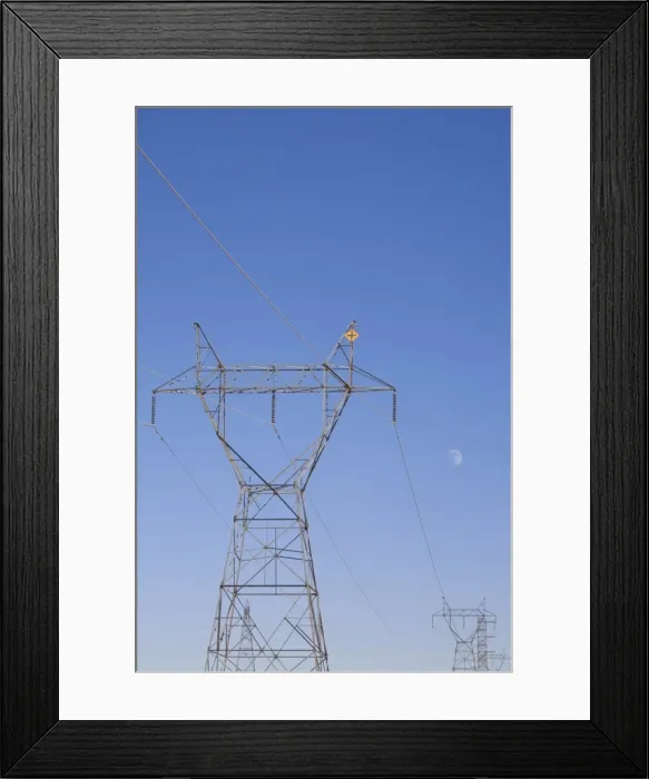 Framed Print : Pylons and moon, Navajo Generating Station, near Lake Powell and Antelope Canyon, Arizona, United States of America, North America Framed Print : Pylons and moon, Navajo Generating Station, near Lake Powell and Antelope Canyon, Arizona, United States of America, North America