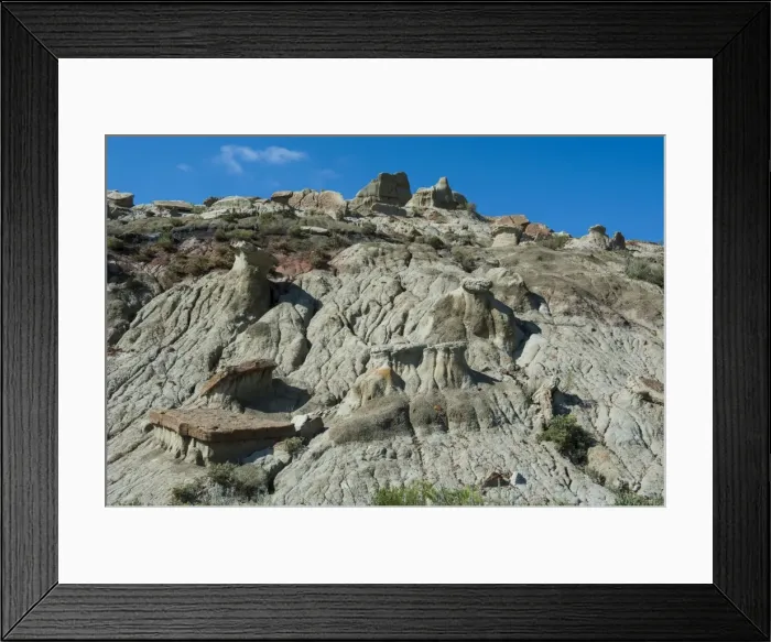 Framed Print : Strange rock formations in the Roosevelt National Park, North Dakota, United States of America, North America Framed Print : Strange rock formations in the Roosevelt National Park, North Dakota, United States of America, North America
