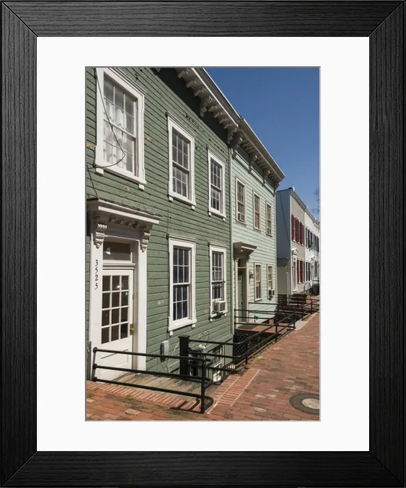 Framed Print : Row of timber framed townhouses in Georgetown, Washington, D. C. United States of America, North America Framed Print : Row of timber framed townhouses in Georgetown, Washington, D. C. United States of America, North America
