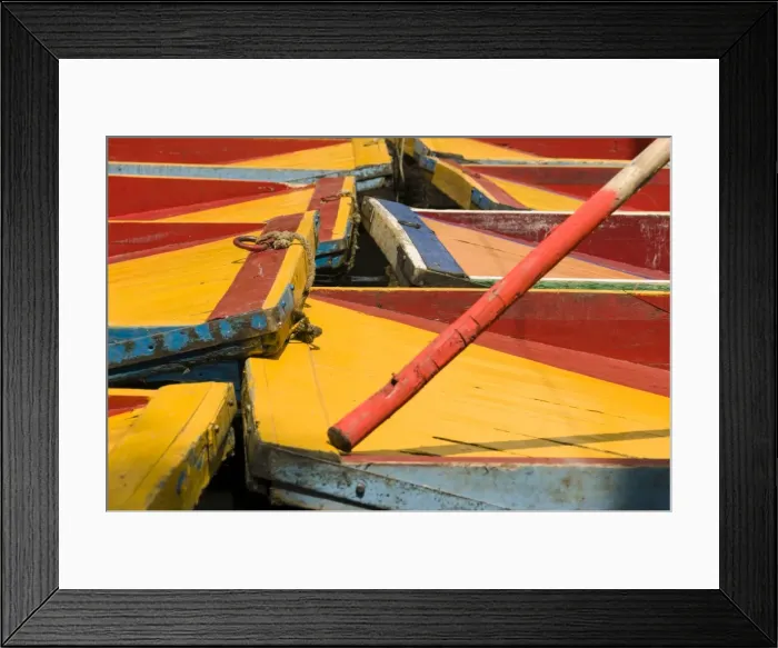 Framed Print : Close up of the colourful wooden boats at the Floating Gardens in Xochimilco, UNESCO World Heritage Site, Mexico City, Mexico, North America Framed Print : Close up of the colourful wooden boats at the Floating Gardens in Xochimilco, UNESCO World Heritage Site, Mexico City, Mexico, North America