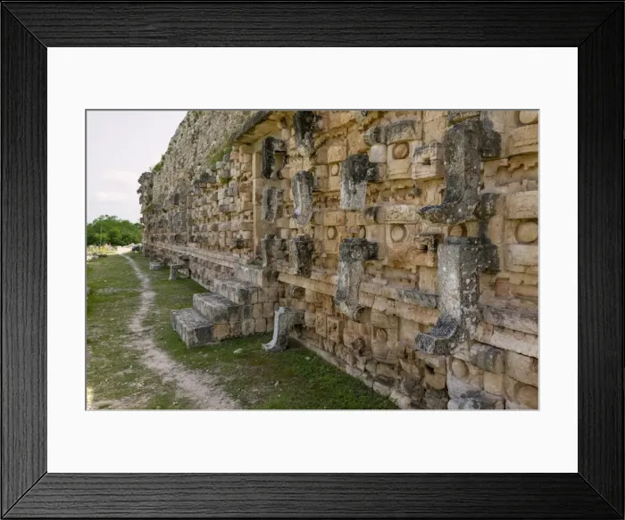 Framed Print : Detailed wall at the Palace of Masks, a Mayan site at Kabah in the Yucatan, Mexico, North America Framed Print : Detailed wall at the Palace of Masks, a Mayan site at Kabah in the Yucatan, Mexico, North America