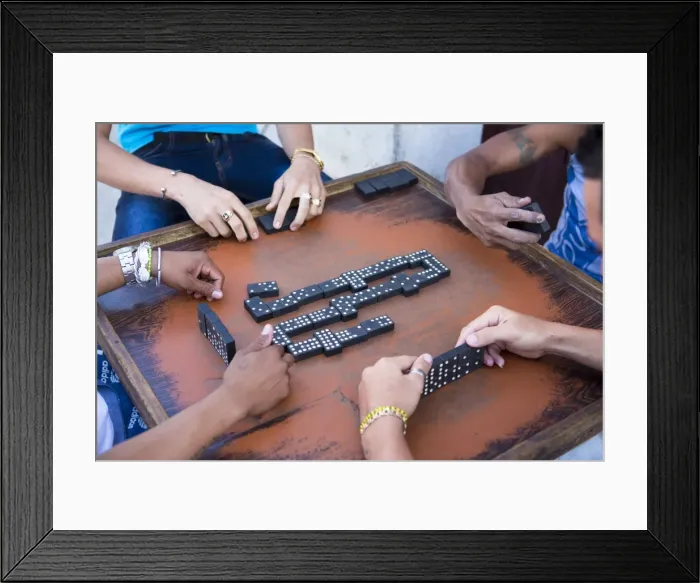 Framed Print : Local men playing dominos on a street in Cienfuegos, Cuba, West Indies, Central America Framed Print : Local men playing dominos on a street in Cienfuegos, Cuba, West Indies, Central America