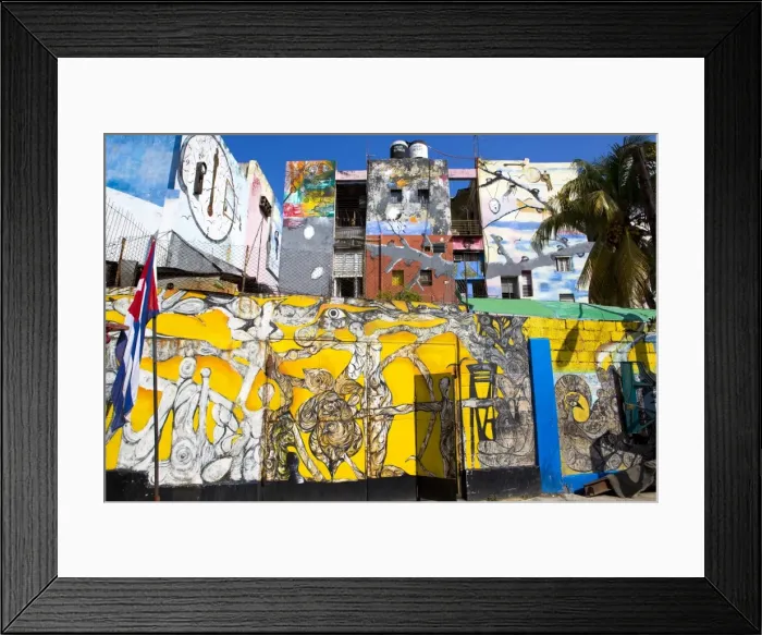 Framed Print : Walls painted with Afro-Caribbean art, Callejon de Hamel, a neighborhood in Havana, Cuba, West Indies, Central America Framed Print : Walls painted with Afro-Caribbean art, Callejon de Hamel, a neighborhood in Havana, Cuba, West Indies, Central America
