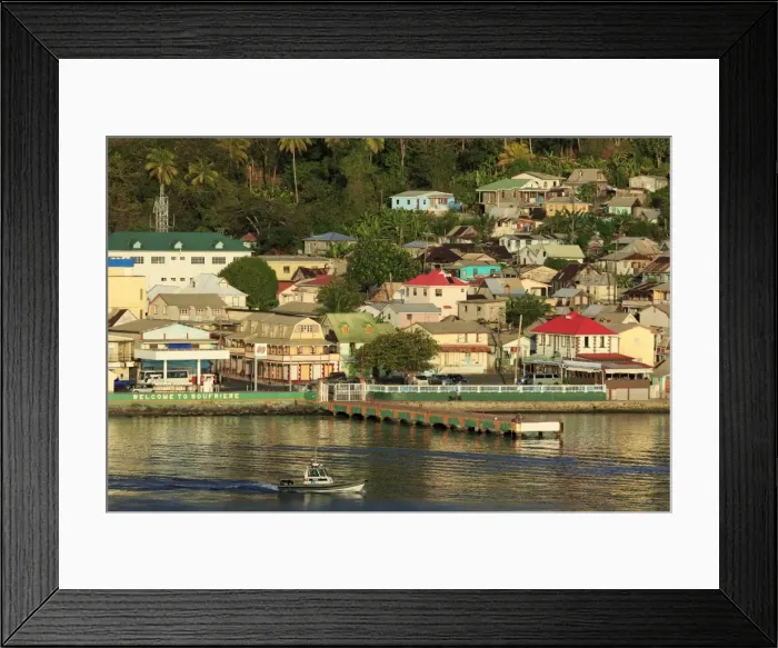 Framed Print : Town of Soufriere, St. Lucia, Windward Islands, West Indies, Caribbean, Central America Framed Print : Town of Soufriere, St. Lucia, Windward Islands, West Indies, Caribbean, Central America