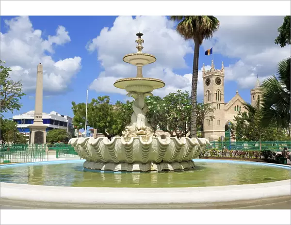 Fountain in National Heroes Square, Bridgetown, Barbados, West Indies, Caribbean, Central America