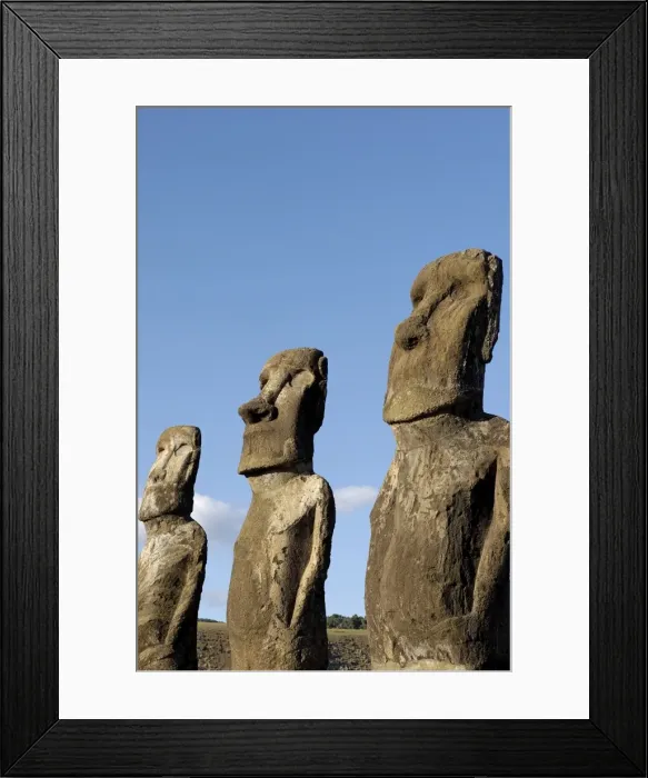 Framed Print : Ahu Tongariki where 15 moai statues stand with their backs to the ocean, Easter Island, UNESCO World Heritage Site, Chile, South America Framed Print : Ahu Tongariki where 15 moai statues stand with their backs to the ocean, Easter Island, UNESCO World Heritage Site, Chile, South America