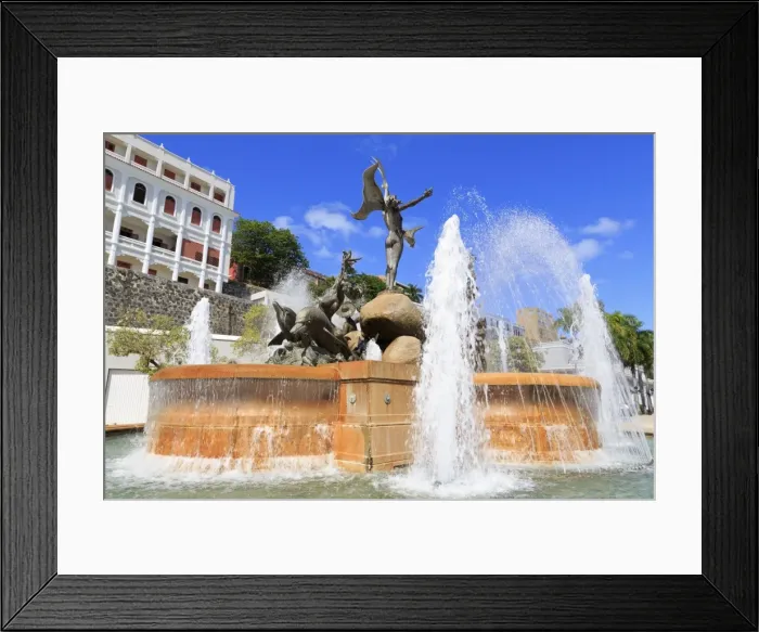 Framed Print : La Princesa Fountain in Old San Juan, Puerto Rico, Caribbean Framed Print : La Princesa Fountain in Old San Juan, Puerto Rico, Caribbean