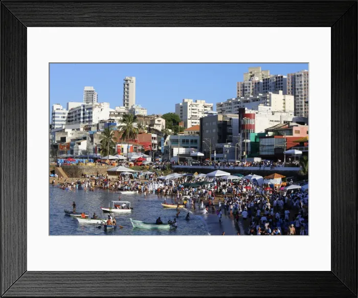 Framed Print : Lemanja festival on Rio Vermelho beach, Salvador, Bahia, Brazil, South America Framed Print : Lemanja festival on Rio Vermelho beach, Salvador, Bahia, Brazil, South America