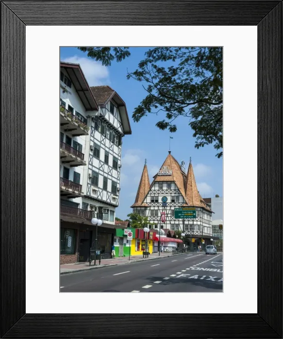 Framed Print : Colonial houses in the German town of Blumenau, Brazil, South America Framed Print : Colonial houses in the German town of Blumenau, Brazil, South America