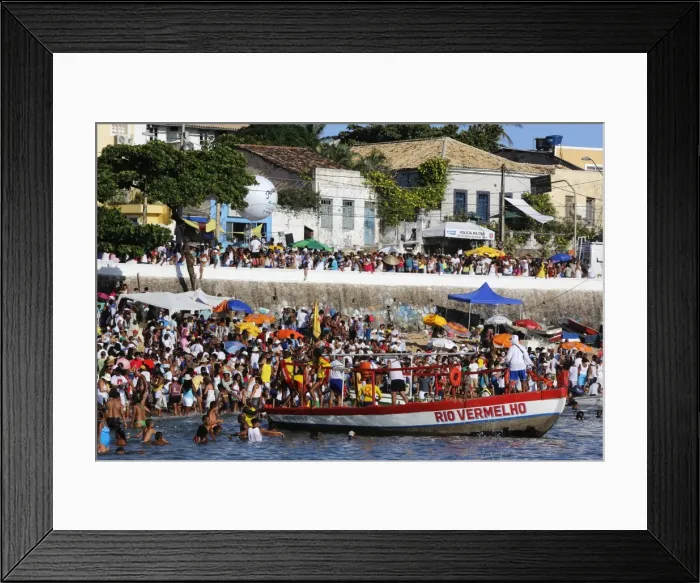 Framed Print : Lemanja festival in Rio Vermelho, Salvador, Bahia, Brazil, South America Framed Print : Lemanja festival in Rio Vermelho, Salvador, Bahia, Brazil, South America