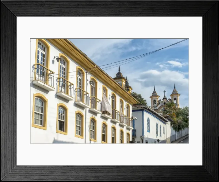 Framed Print : Colourful streets, Mariana, Minas Gerais, Brazil, South America Framed Print : Colourful streets, Mariana, Minas Gerais, Brazil, South America