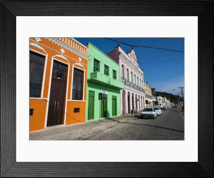 Framed Print : Colourful houses in San Francisco do Sul, Brazil, South America Framed Print : Colourful houses in San Francisco do Sul, Brazil, South America