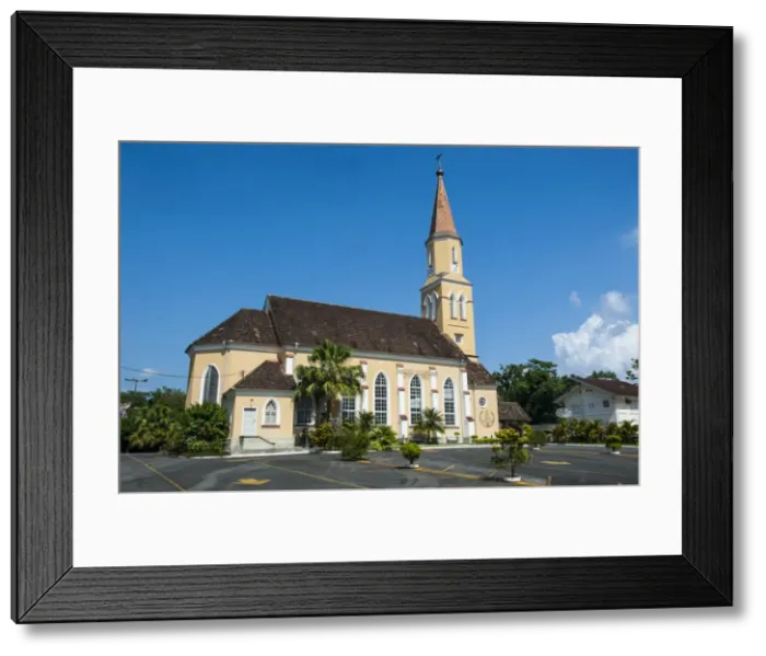 Framed Print : Lutheran church in the German speaking town of Pomerode, Brazil, South America Framed Print : Lutheran church in the German speaking town of Pomerode, Brazil, South America