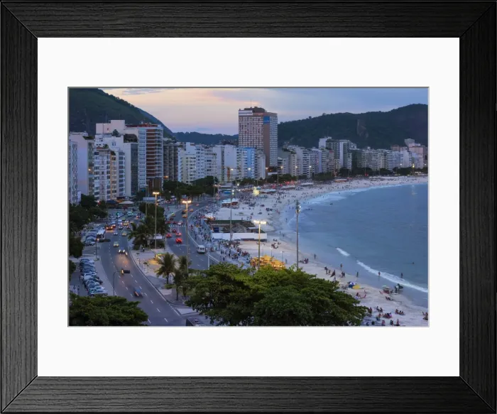 Framed Print : Copacabana at night, Rio de Janeiro, Brazil, South America Framed Print : Copacabana at night, Rio de Janeiro, Brazil, South America