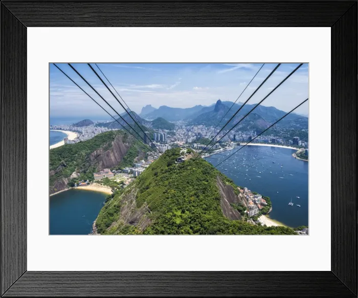 Framed Print : View over Botafogo and the Corcovado from the Sugar Loaf Mountain, Rio de Janeiro, Brazil, South America
