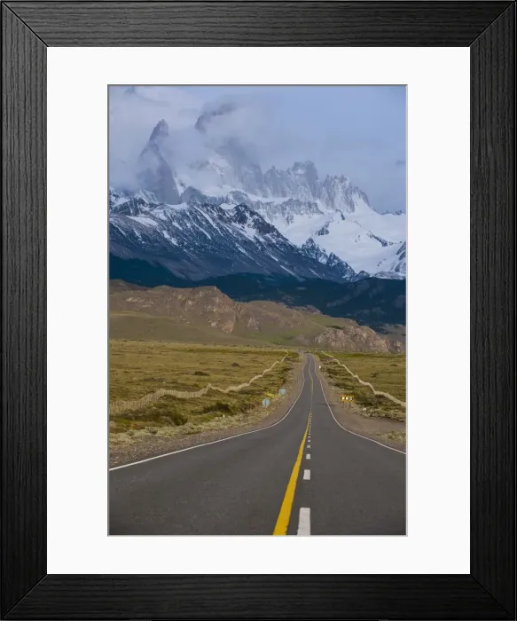 Framed Print : Road leading to Mount Fitzroy near El Chalten, Los Glaciares National Park, UNESCO World Heritage Site, Patagonia, Argentina, South America Framed Print : Road leading to Mount Fitzroy near El Chalten, Los Glaciares National Park, UNESCO World Heritage Site, Patagonia, Argentina, South America