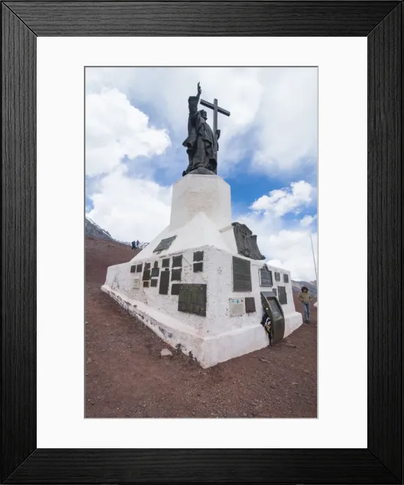 Framed Print : Monument of Christo Redentor (Christ the Redeemer) on a mountain pass between Mendoza and Santiago, Andes, Argentina, South America Framed Print : Monument of Christo Redentor (Christ the Redeemer) on a mountain pass between Mendoza and Santiago, Andes, Argentina, South America