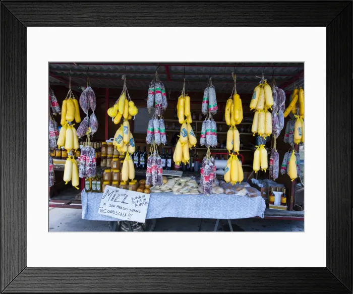 Framed Print : Local sausage specialities for sale, Argentina, South America Framed Print : Local sausage specialities for sale, Argentina, South America