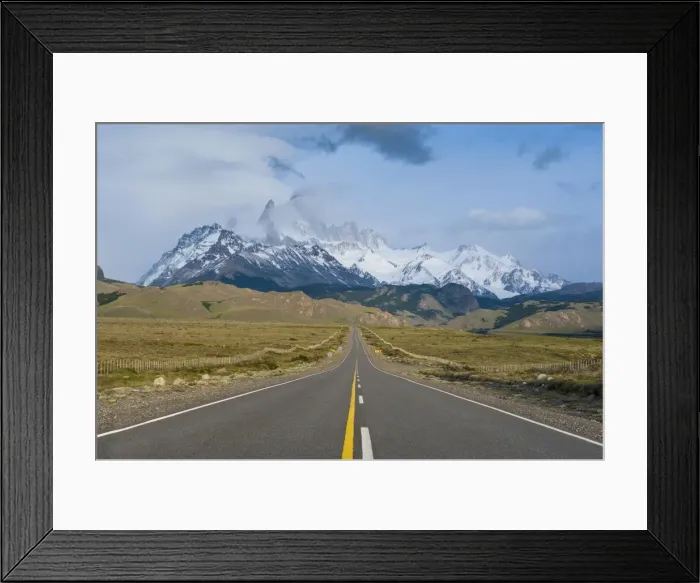 Framed Print : Road leading to Mount Fitzroy near El Chalten, Los Glaciares National Park, UNESCO World Heritage Site, Patagonia, Argentina, South America Framed Print : Road leading to Mount Fitzroy near El Chalten, Los Glaciares National Park, UNESCO World Heritage Site, Patagonia, Argentina, South America