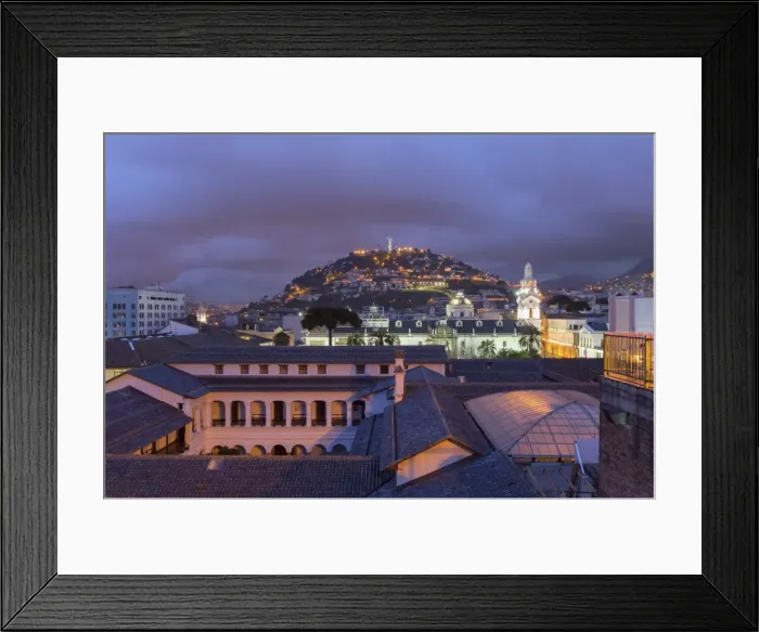 Framed Print : Metropolitan Cathedral and the Panecillo Hill at night, Quito, UNESCO World Heritage Site, Pichincha Province, Ecuador, South America Framed Print : Metropolitan Cathedral and the Panecillo Hill at night, Quito, UNESCO World Heritage Site, Pichincha Province, Ecuador, South America