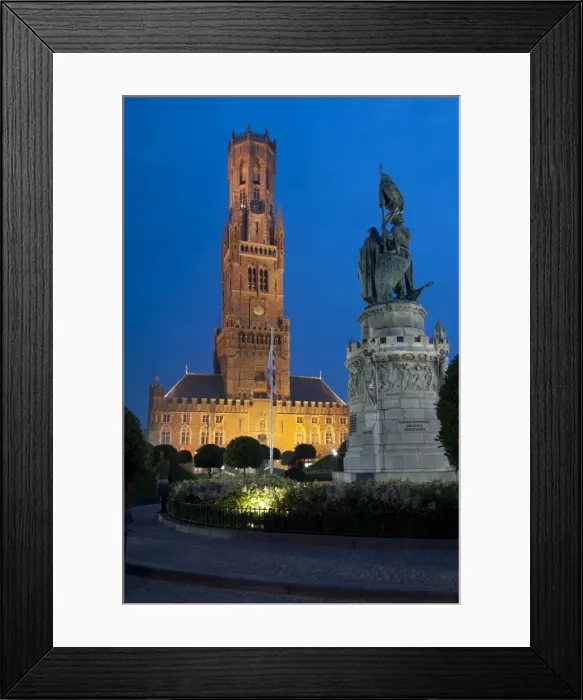 Framed Print : Belfry tower at dusk in Bruges, UNESCO World Heritage Site, Belgium, Europe Framed Print : Belfry tower at dusk in Bruges, UNESCO World Heritage Site, Belgium, Europe